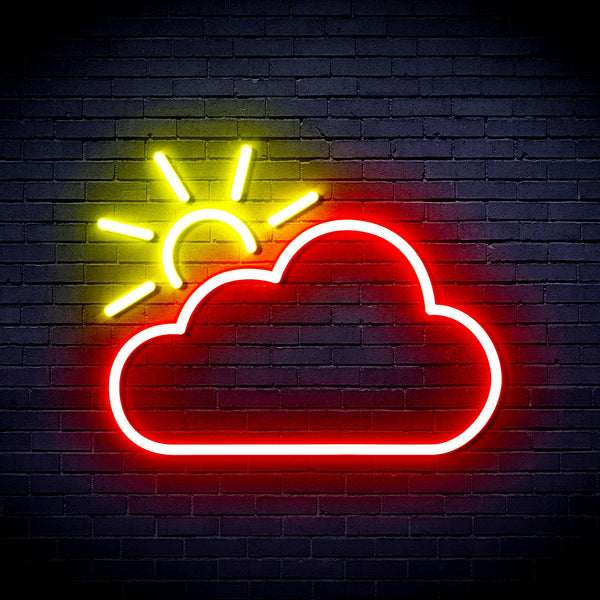 advpro-sun-and-cloud-ultra-bright-led-neon-sign-fnu0014 - Red & Yellow
