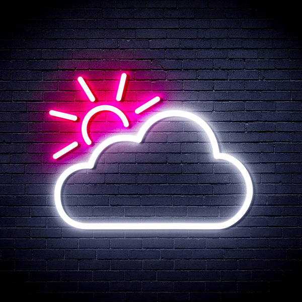 advpro-sun-and-cloud-ultra-bright-led-neon-sign-fnu0014 - White & Pink