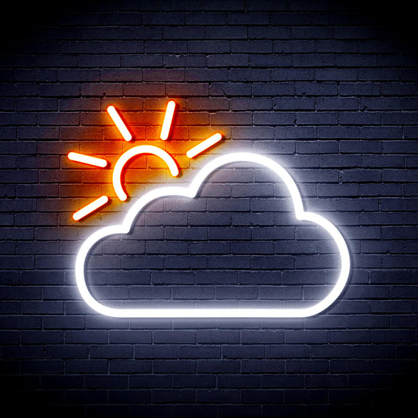 advpro-sun-and-cloud-ultra-bright-led-neon-sign-fnu0014 - White & Orange
