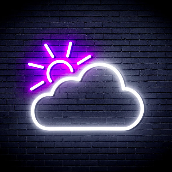 advpro-sun-and-cloud-ultra-bright-led-neon-sign-fnu0014 - White & Purple