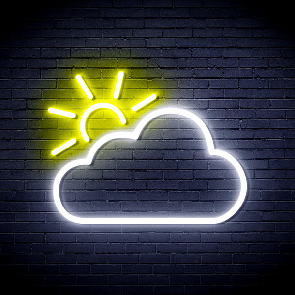 advpro-sun-and-cloud-ultra-bright-led-neon-sign-fnu0014 - White & Yellow