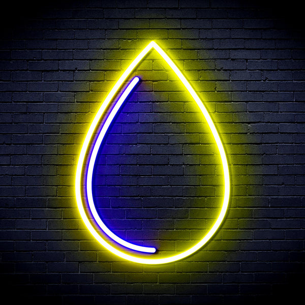 advpro-water-droplet-ultra-bright-led-neon-sign-fnu0015 - Blue & Yellow