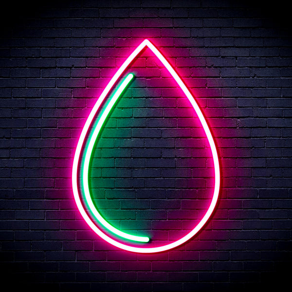 advpro-water-droplet-ultra-bright-led-neon-sign-fnu0015 - Green & Pink