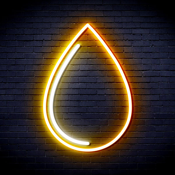 advpro-water-droplet-ultra-bright-led-neon-sign-fnu0015 - White & Golden Yellow