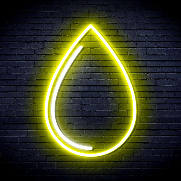 advpro-water-droplet-ultra-bright-led-neon-sign-fnu0015 - White & Yellow