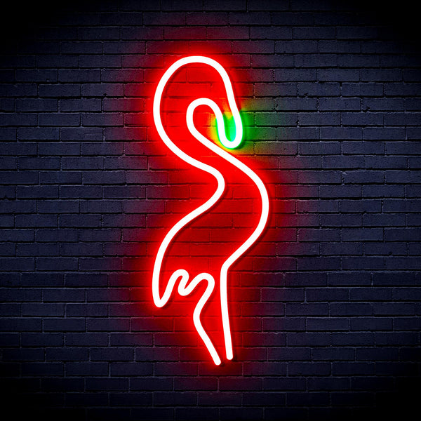advpro-flamingo-ultra-bright-led-neon-sign-fnu0019 - Green & Red