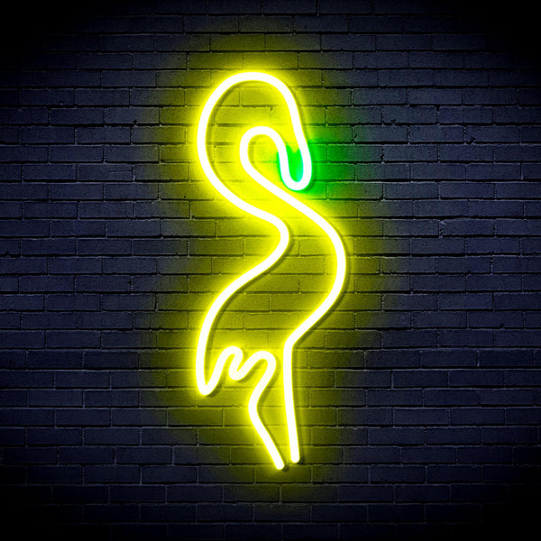 advpro-flamingo-ultra-bright-led-neon-sign-fnu0019 - Green & Yellow
