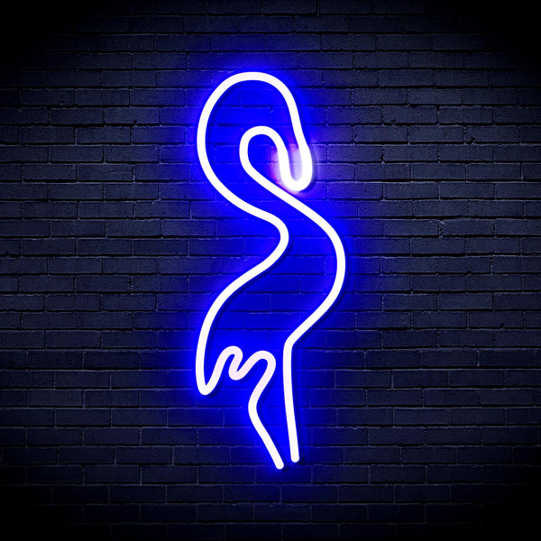 advpro-flamingo-ultra-bright-led-neon-sign-fnu0019 - White & Blue