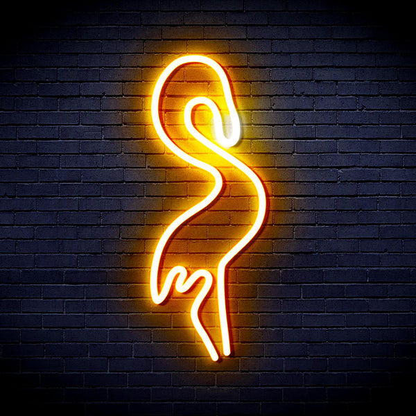 advpro-flamingo-ultra-bright-led-neon-sign-fnu0019 - White & Golden Yellow