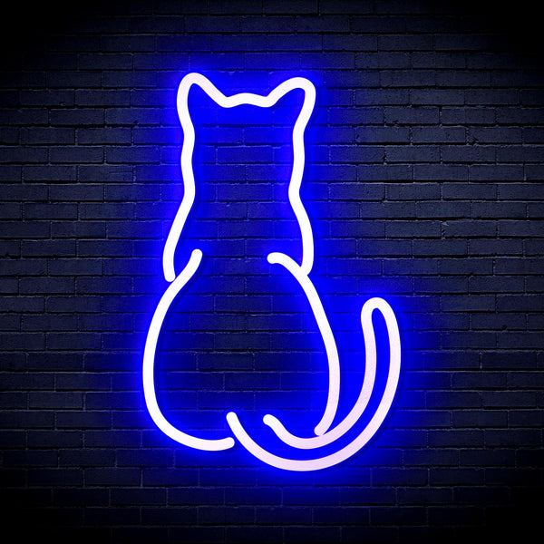 advpro-back-of-standing-cat-ultra-bright-led-neon-sign-fnu0023 - Blue