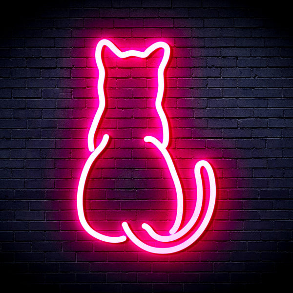 advpro-back-of-standing-cat-ultra-bright-led-neon-sign-fnu0023 - Pink