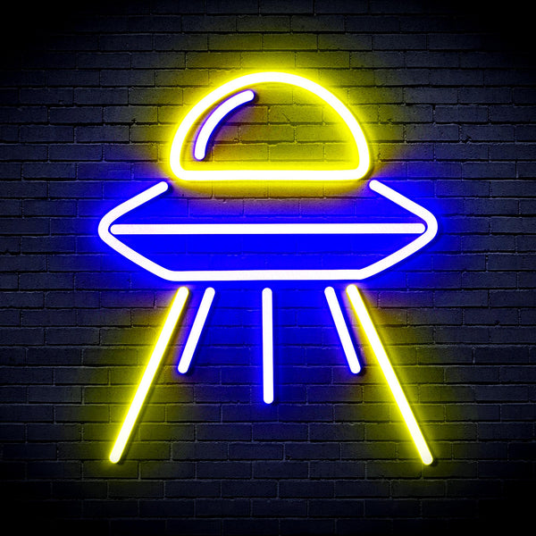 advpro-spaceship-ultra-bright-led-neon-sign-fnu0031 - Blue & Yellow