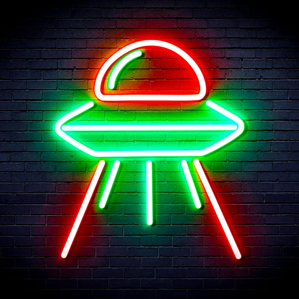 advpro-spaceship-ultra-bright-led-neon-sign-fnu0031 - Green & Red