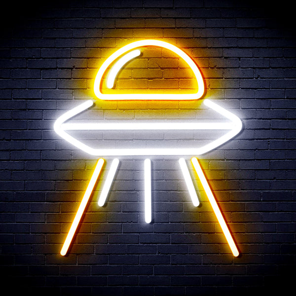 advpro-spaceship-ultra-bright-led-neon-sign-fnu0031 - White & Golden Yellow