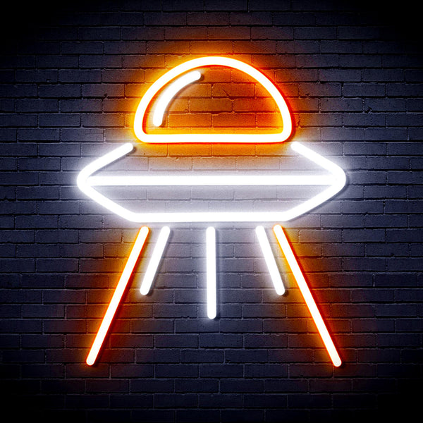 advpro-spaceship-ultra-bright-led-neon-sign-fnu0031 - White & Orange