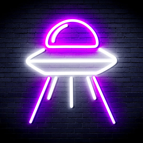 advpro-spaceship-ultra-bright-led-neon-sign-fnu0031 - White & Purple