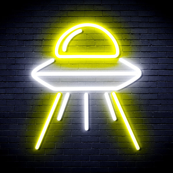 advpro-spaceship-ultra-bright-led-neon-sign-fnu0031 - White & Yellow