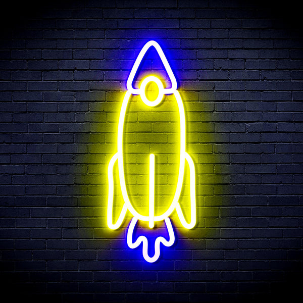 advpro-rocket-ultra-bright-led-neon-sign-fnu0032 - Blue & Yellow