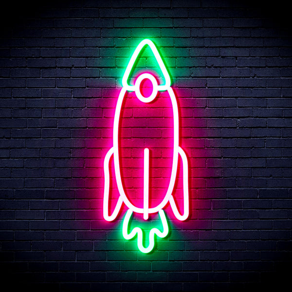 advpro-rocket-ultra-bright-led-neon-sign-fnu0032 - Green & Pink