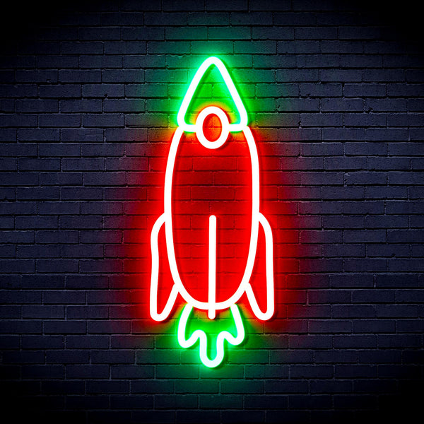 advpro-rocket-ultra-bright-led-neon-sign-fnu0032 - Green & Red