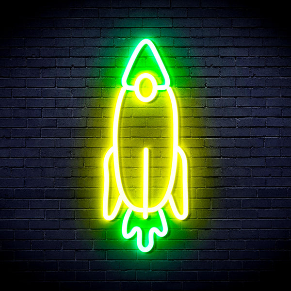 advpro-rocket-ultra-bright-led-neon-sign-fnu0032 - Green & Yellow