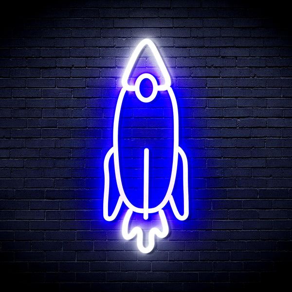 advpro-rocket-ultra-bright-led-neon-sign-fnu0032 - White & Blue