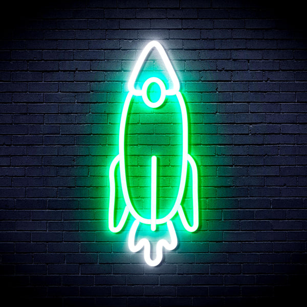 advpro-rocket-ultra-bright-led-neon-sign-fnu0032 - White & Green