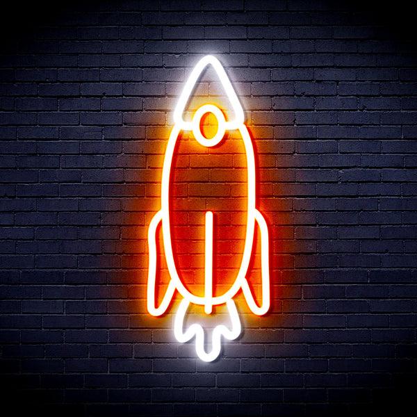 advpro-rocket-ultra-bright-led-neon-sign-fnu0032 - White & Orange