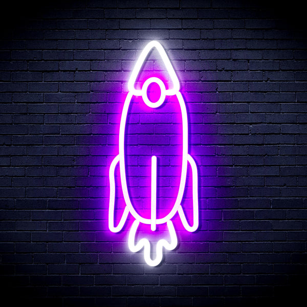 advpro-rocket-ultra-bright-led-neon-sign-fnu0032 - White & Purple
