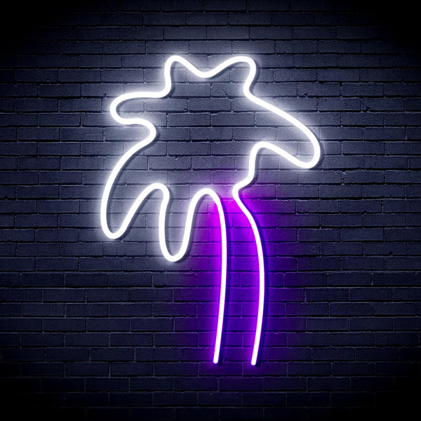 advpro-coconut-palm-tree-ultra-bright-led-neon-sign-fnu0036 - White & Purple