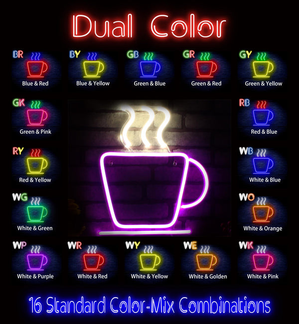advpro-coffee-cup-ultra-bright-led-neon-sign-fnu0041 - Dual-Color