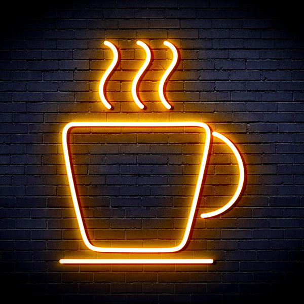 advpro-coffee-cup-ultra-bright-led-neon-sign-fnu0041 - Golden Yellow