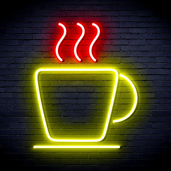 advpro-coffee-cup-ultra-bright-led-neon-sign-fnu0041 - Red & Yellow