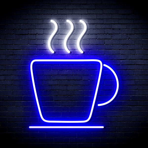 advpro-coffee-cup-ultra-bright-led-neon-sign-fnu0041 - White & Blue