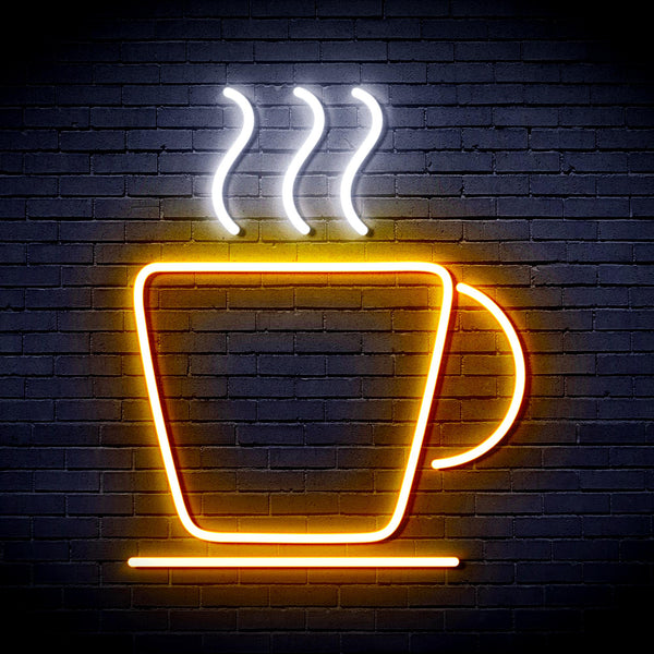 advpro-coffee-cup-ultra-bright-led-neon-sign-fnu0041 - White & Golden Yellow