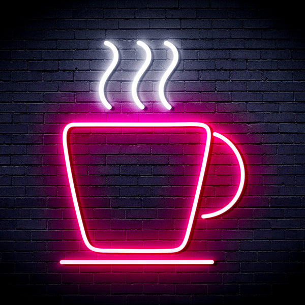 advpro-coffee-cup-ultra-bright-led-neon-sign-fnu0041 - White & Pink