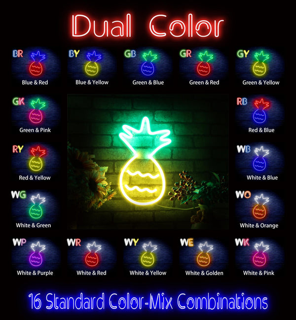 advpro-pineapple-ultra-bright-led-neon-sign-fnu0043 - Dual-Color