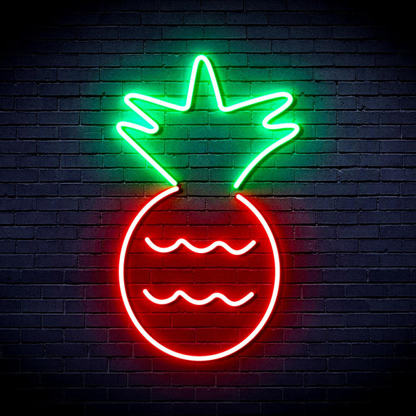 advpro-pineapple-ultra-bright-led-neon-sign-fnu0043 - Green & Red