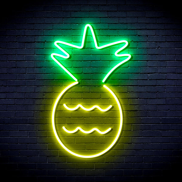 advpro-pineapple-ultra-bright-led-neon-sign-fnu0043 - Green & Yellow