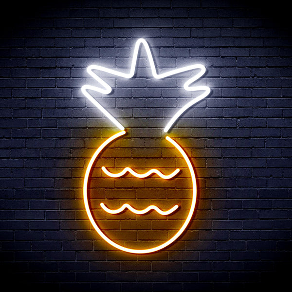 advpro-pineapple-ultra-bright-led-neon-sign-fnu0043 - White & Golden Yellow