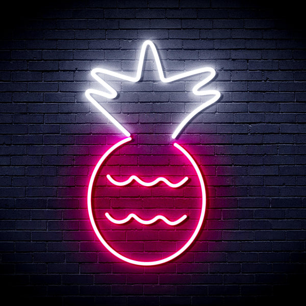 advpro-pineapple-ultra-bright-led-neon-sign-fnu0043 - White & Pink