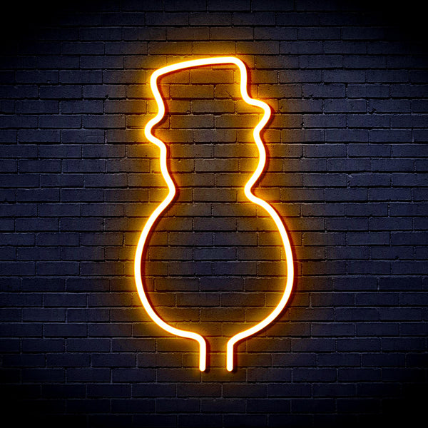 advpro-snowman-with-hat-ultra-bright-led-neon-sign-fnu0053 - Golden Yellow