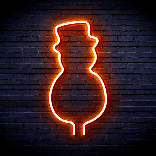 advpro-snowman-with-hat-ultra-bright-led-neon-sign-fnu0053 - Orange