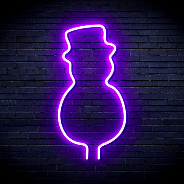 advpro-snowman-with-hat-ultra-bright-led-neon-sign-fnu0053 - Purple