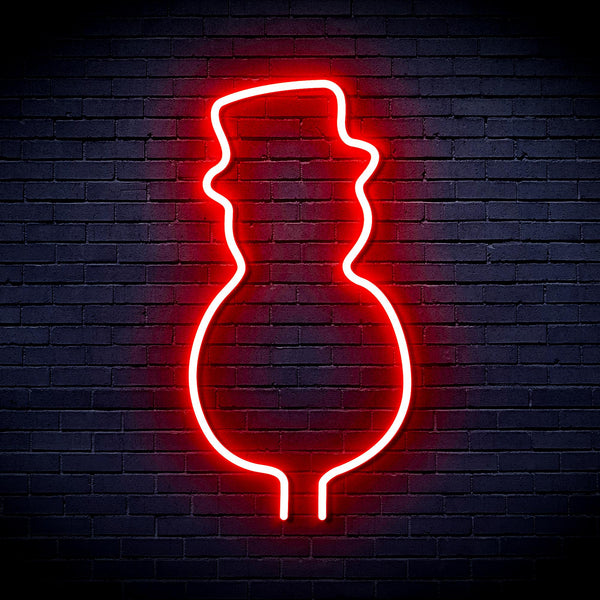 advpro-snowman-with-hat-ultra-bright-led-neon-sign-fnu0053 - Red
