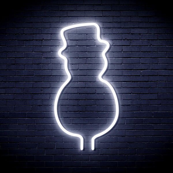 advpro-snowman-with-hat-ultra-bright-led-neon-sign-fnu0053 - White