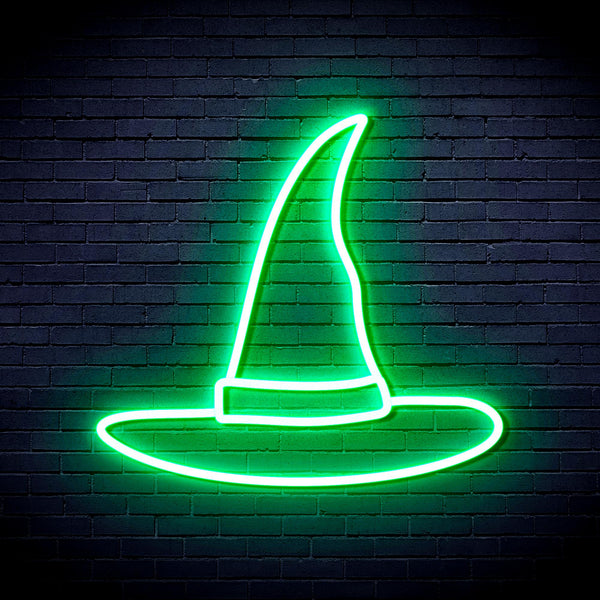 advpro-wizard-hat-ultra-bright-led-neon-sign-fnu0056 - Green