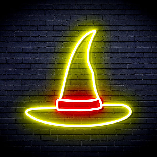 advpro-wizard-hat-ultra-bright-led-neon-sign-fnu0056 - Red & Yellow