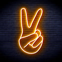 advpro-hand-showing-v-sign-ultra-bright-led-neon-sign-fnu0057 - Golden Yellow