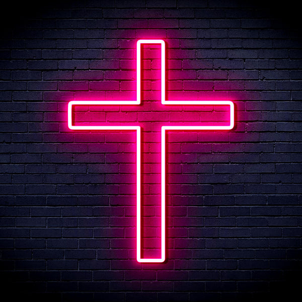 advpro-cross-ultra-bright-led-neon-sign-fnu0059 - Pink